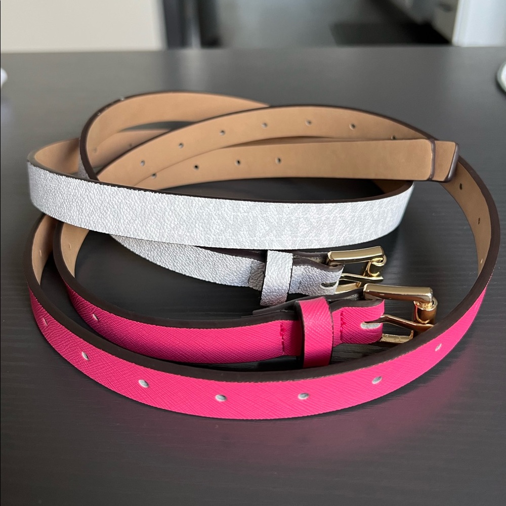 Set of Michael Kors 2 skinny belts